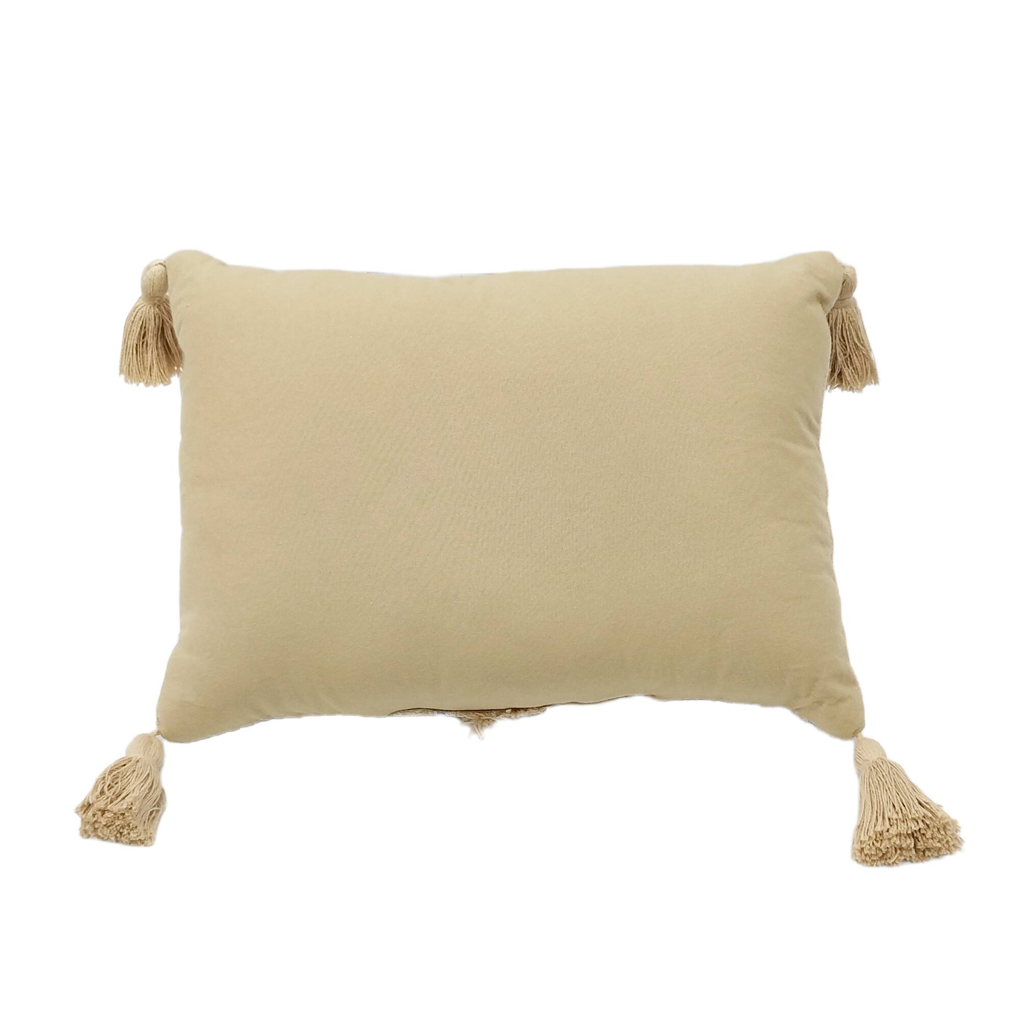 20" x 14" Blue Lumbar Pillow with Tassels by Ashland®